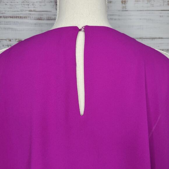 Badgley Mishka Belle Sleeveless Sheath Dress Tiered Top Purple | Size 2 - Picture 6 of 11